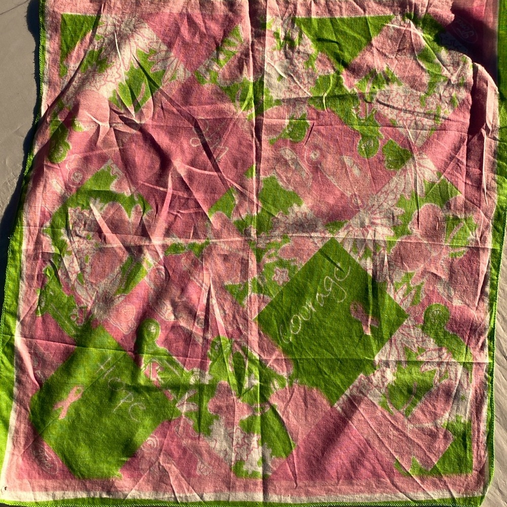 Green and pink Ford scarf
